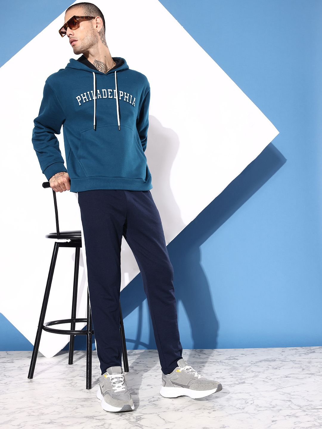 DILLINGER Men Typography Printed Hooded Sweatshirt