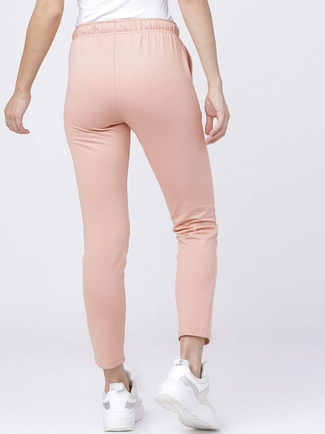 Tokyo Talkies Women Pink Solid Slim-Fit Casual Track Pants