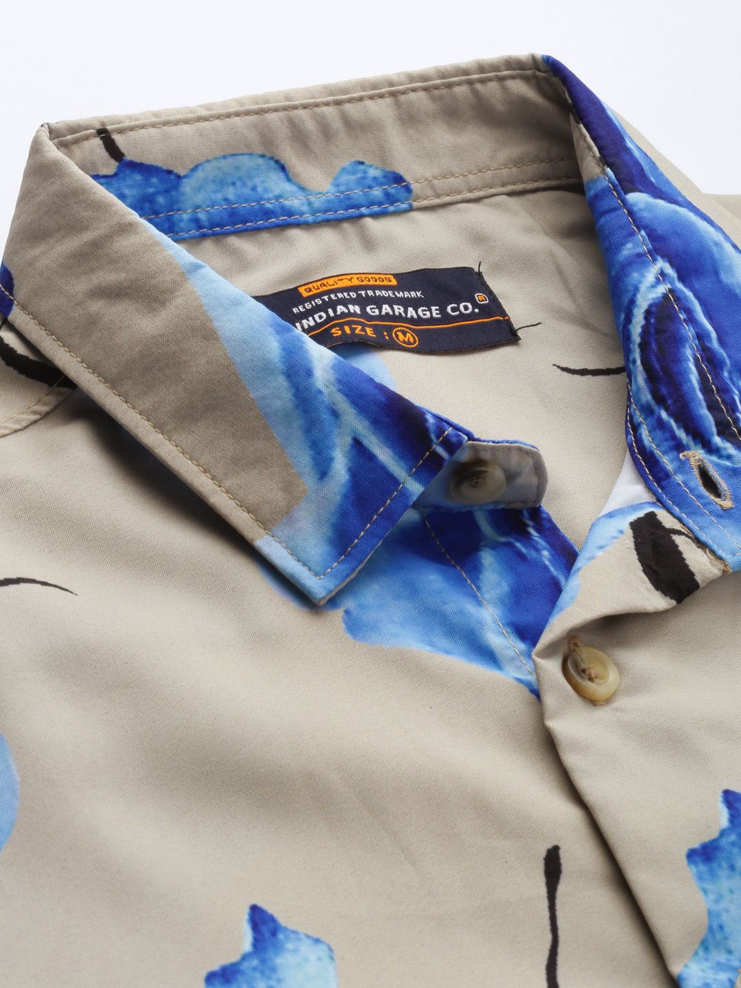 The Indian Garage Co Men Slim Fit Floral Printed Resortwear Shirt