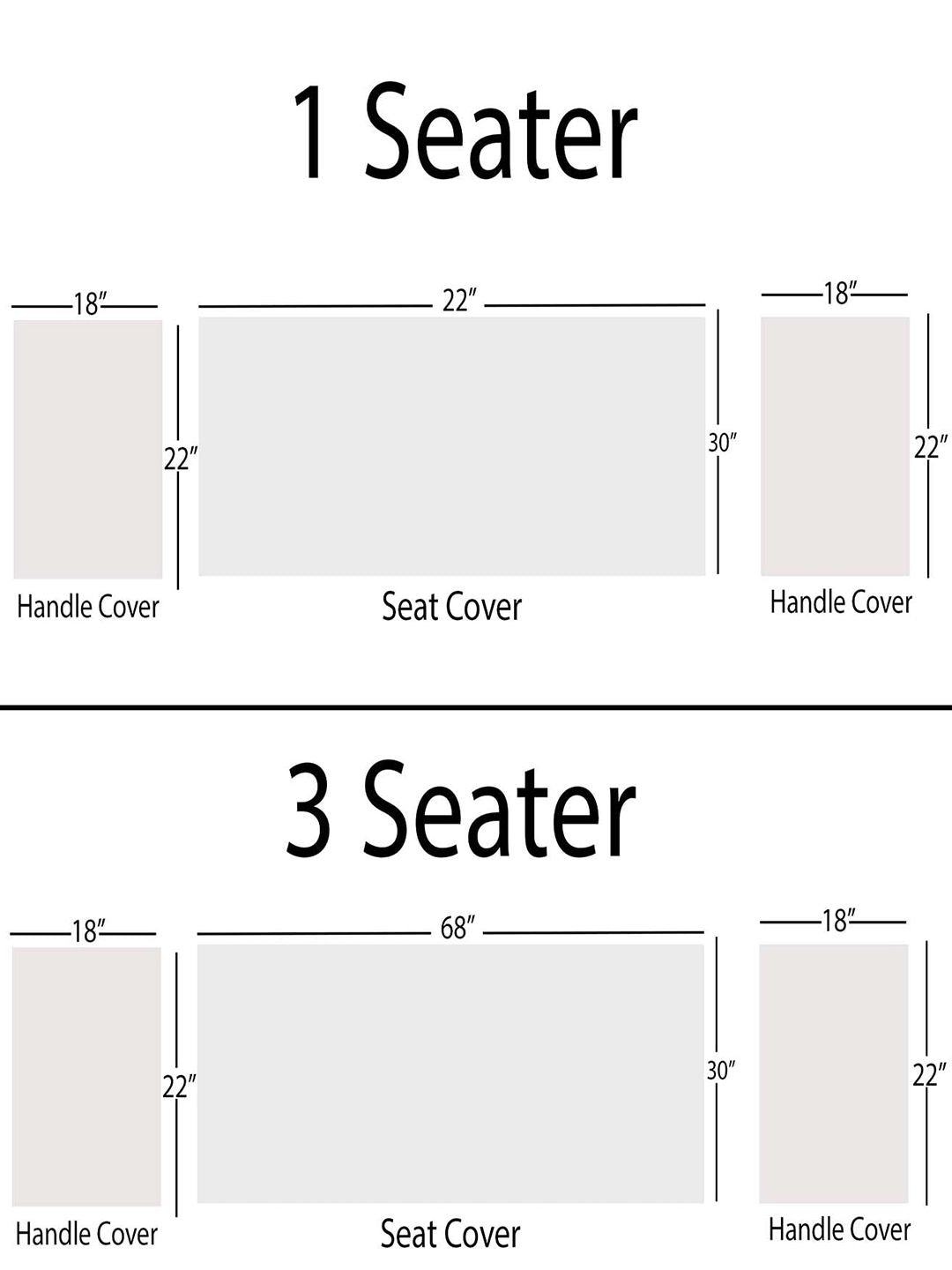 STITCHNEST Blue & White Printed 5-Seater Sofa Cover