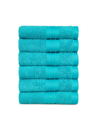 MYTRIDENT Teal Blue 6 Pieces Cotton Soft Comfort 500 GSM Reversible Face Towel