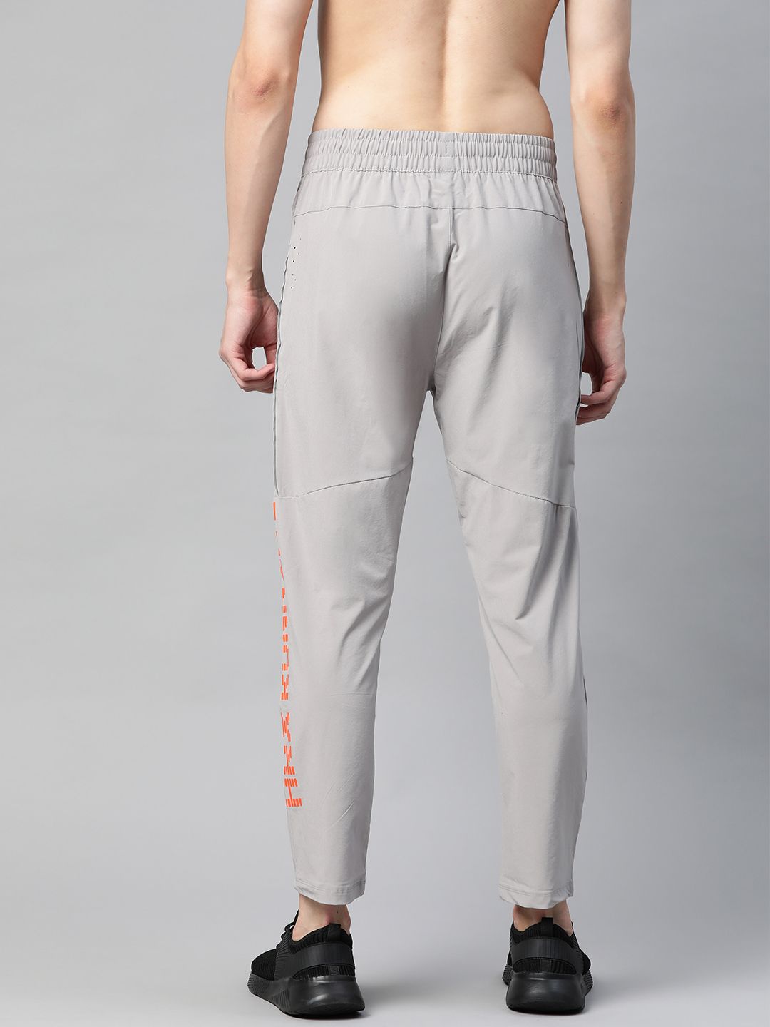 HRX by Hrithik Roshan Men Grey Solid Slim Fit Rapid-Dry Antimicrobial Running Track Pants