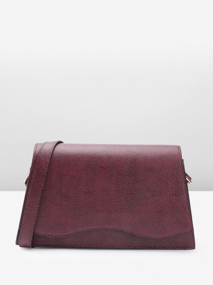 The Label Life Snake Skin Textured Structured Sling Bag