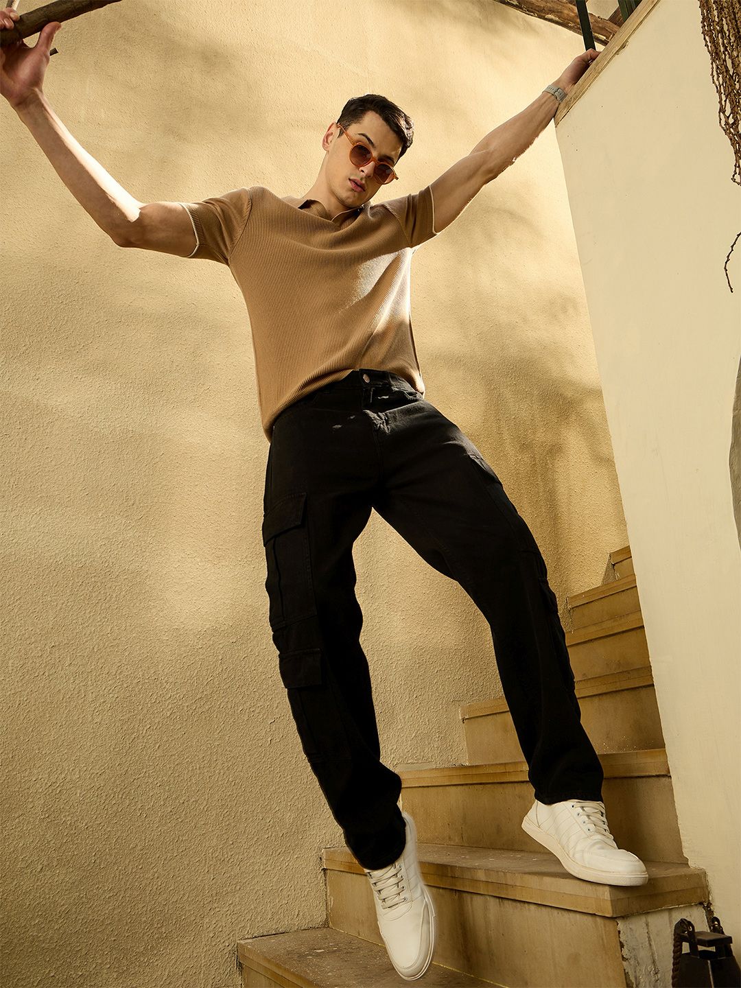 DENNISON Korean Baggy Fit Cargo Jeans
