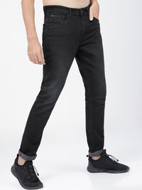 LOCOMOTIVE Men Black Slim Fit Mid-Rise Clean Look Stretchable Jeans
