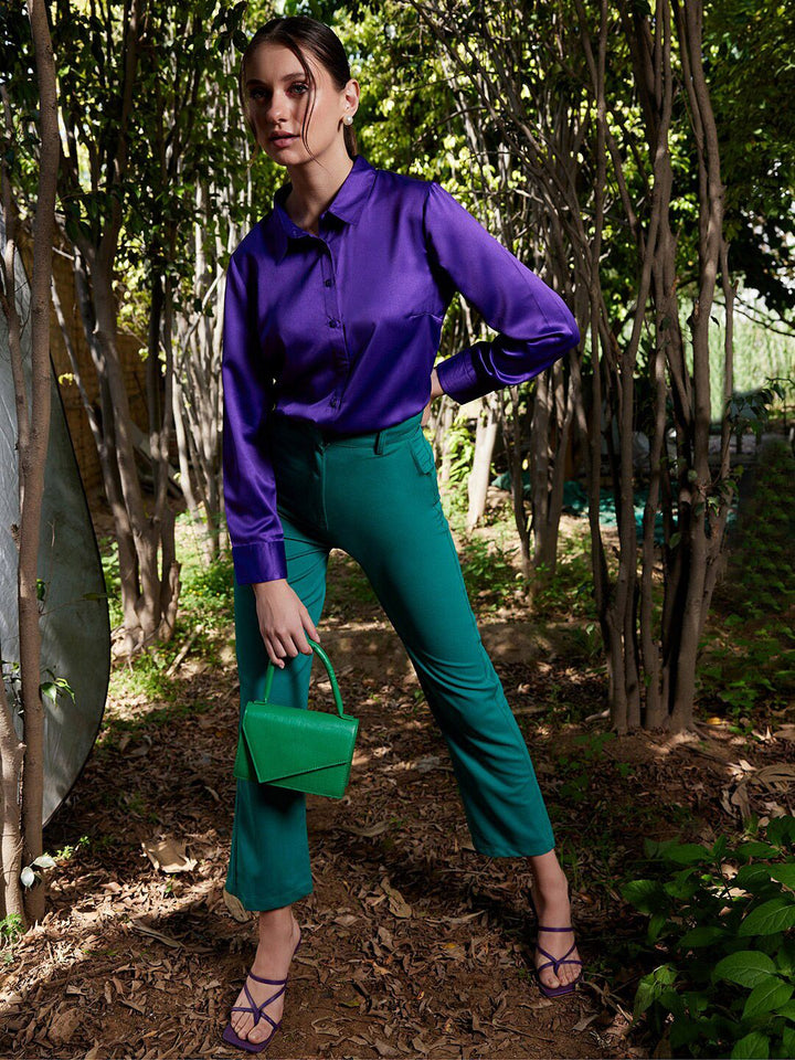 STREET 9 Women Comfort Regular Fit Satin Shirt