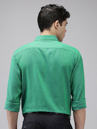 Park Avenue Pure Cotton Self Design Slim Fit Formal Shirt