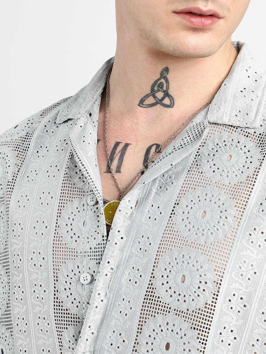 Campus Sutra Men Comfort Mandala Design Cuban Collar Oversized Casual Shirt