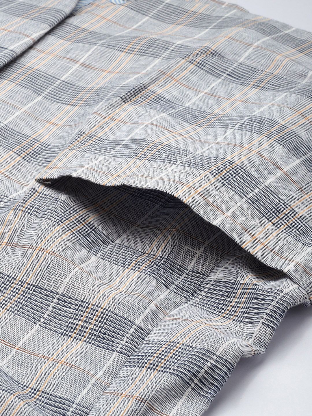 Park Avenue Checked Single-Breasted Super Slim Fit Formal Blazer