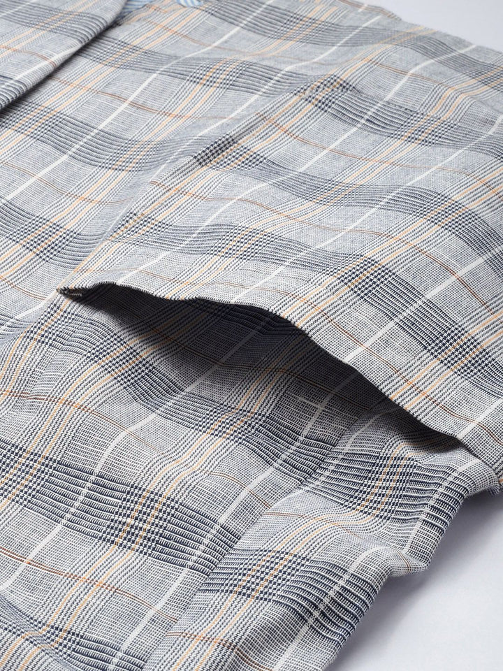 Park Avenue Checked Single-Breasted Super Slim Fit Formal Blazer
