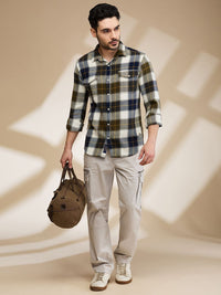Being Human Men Slim Fit Tartan Checks Opaque Checked Casual Shirt