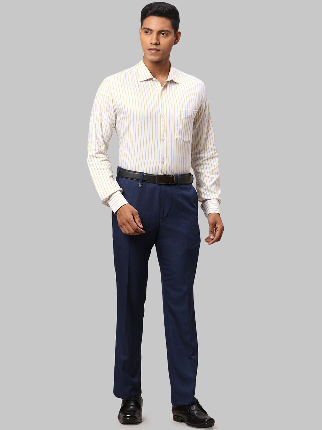 Park Avenue Men Solid Regular Fit Formal Trousers