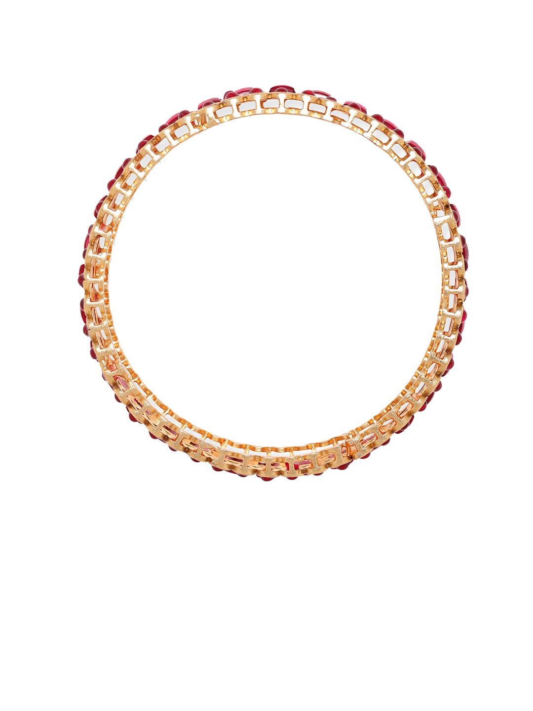 Rubans Set of 2 Gold Plated Kemp Stone Studded Bangles