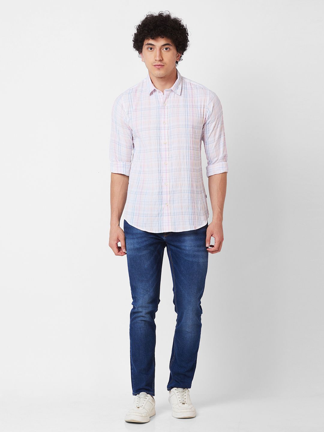 SPYKAR Tartan Checked Cotton Casual Shirt
