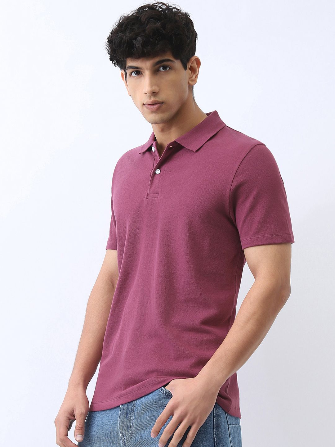 Lelaki Fesyen Urbano Pepejal T-Shirt Polo Lengan Begitu
