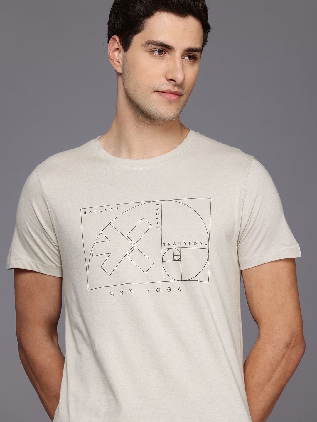 HRX by Hrithik Roshan Printed Yoga Pure Cotton T-shirt