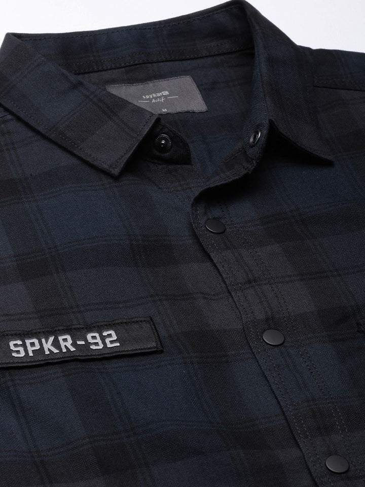 SPYKAR Slim Fit Checked Pure Cotton Casual Shirt