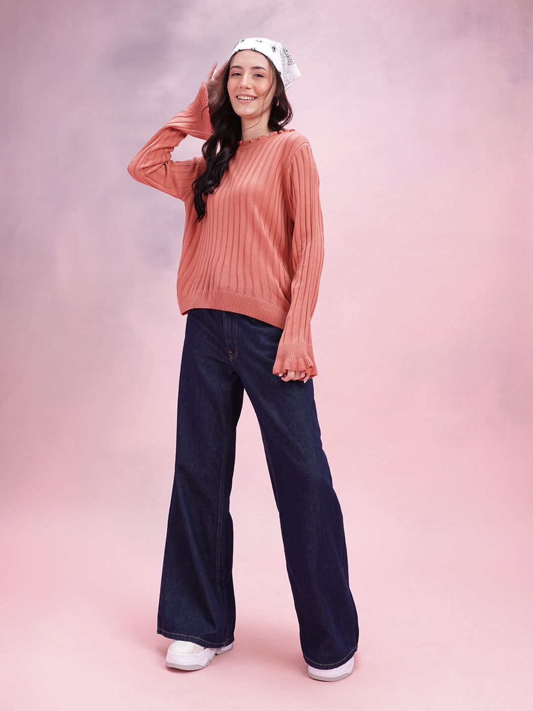 DressBerry Women Ribbed Acrylic Pullover