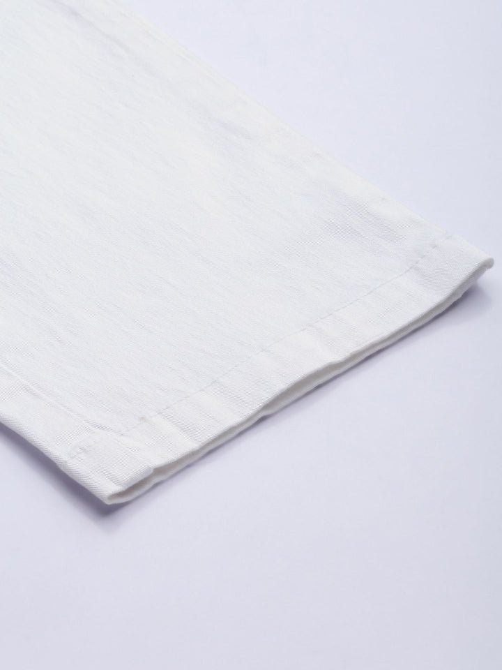 The Indian Garage Co Men White Slim Fit Trousers