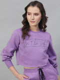 STREET 9 Women Purple Solid Sweatshirt