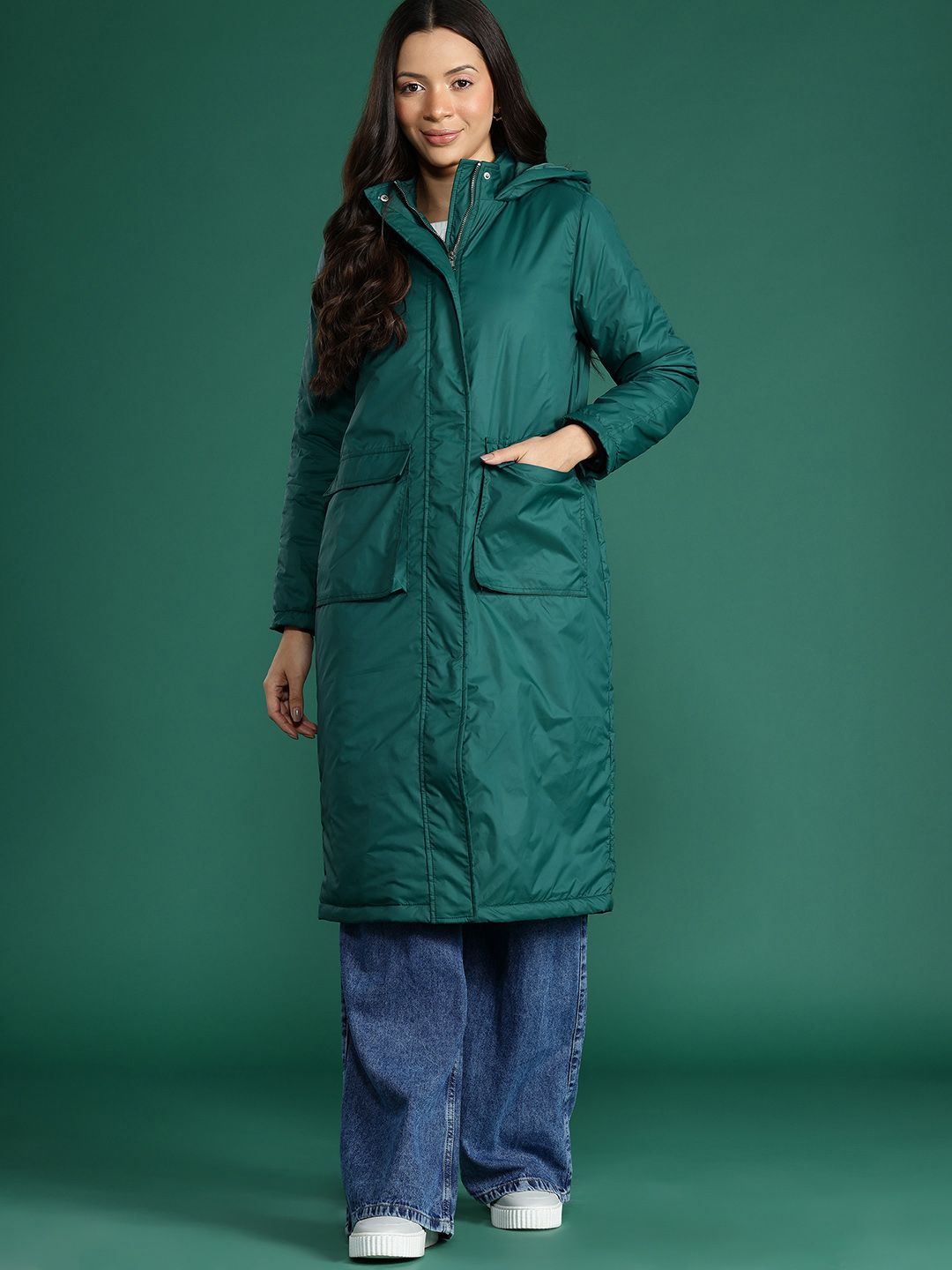 DressBerry Hooded Longline Padded Jacket