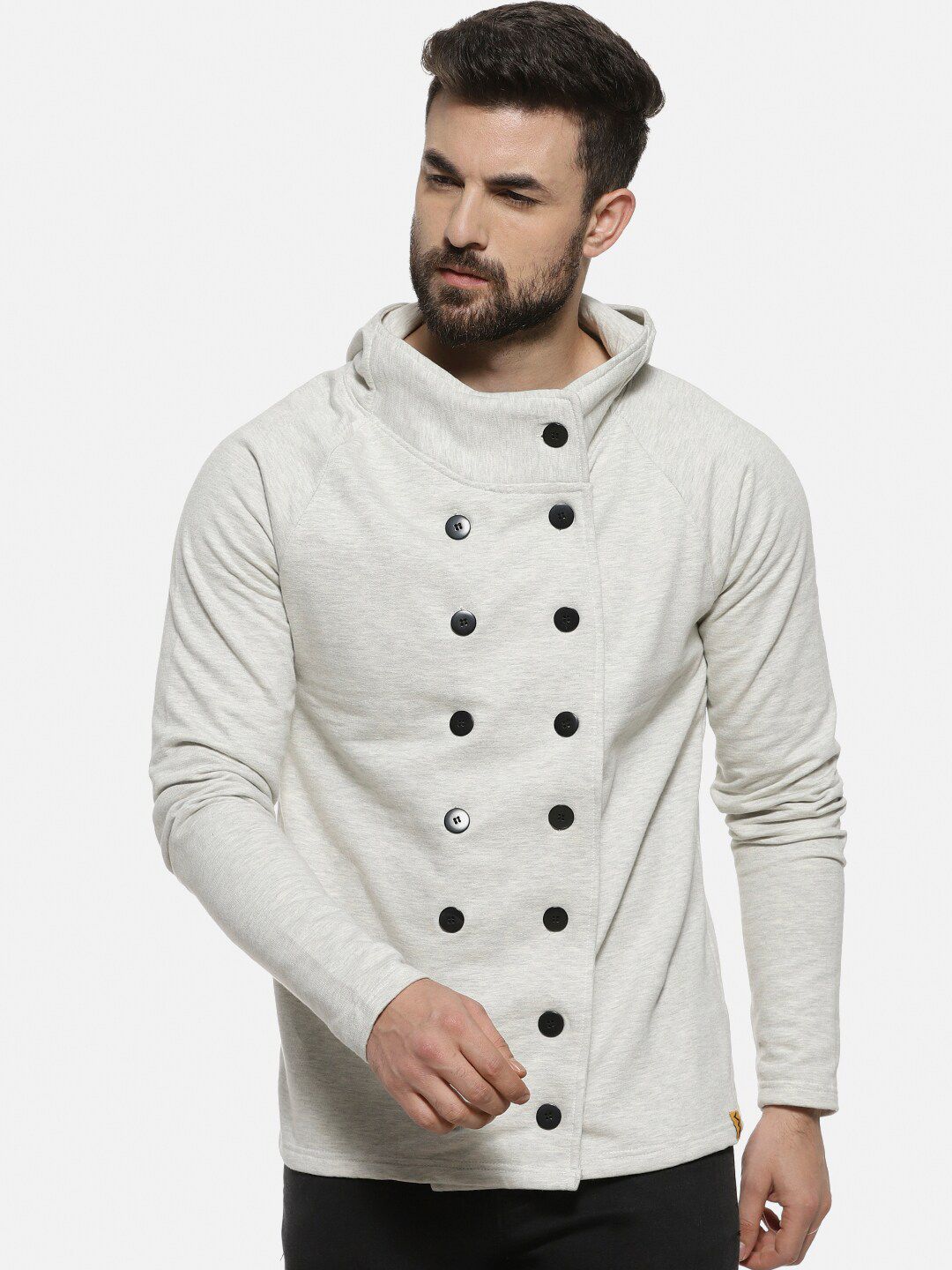 Kampus Sutra Men Cream berwarna Windcheater Jaket yang disesuaikan