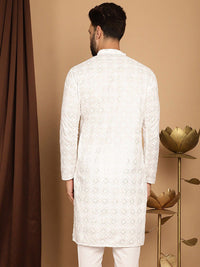 SOJANYA Ethnic Motifs Embroidered Sequinned Cotton Kurta