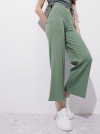 DressBerry Women Coastal Cool Satin Swank Wide Leg Trousers