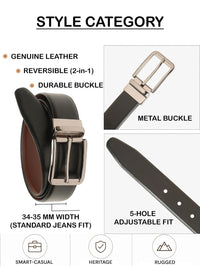 Teakwood Leathers Men Textured Leather Reversible Belt