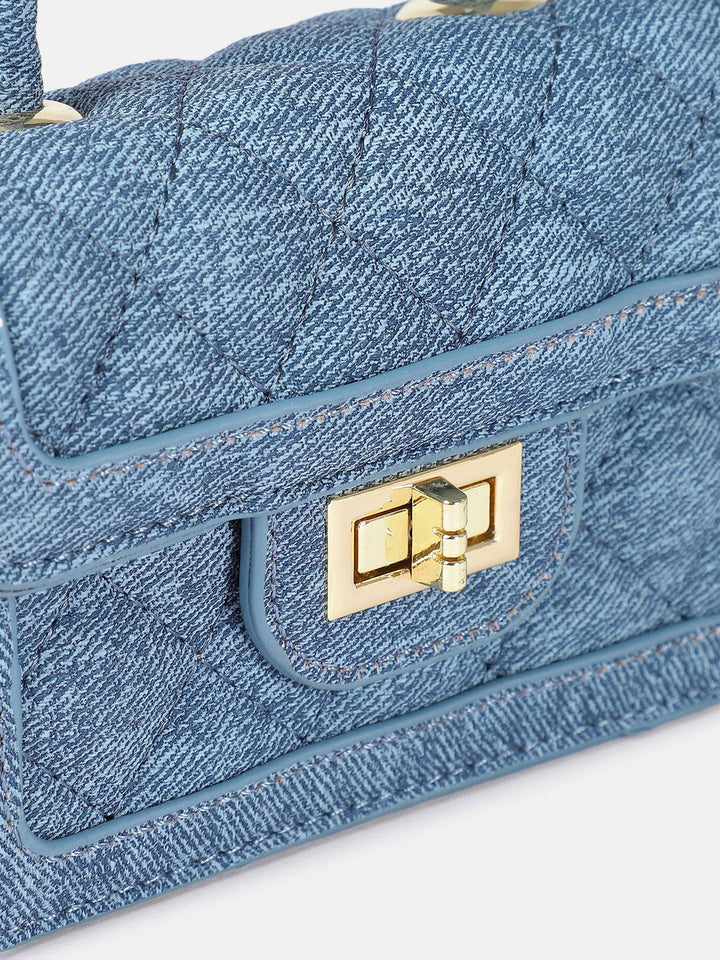 DressBerry Textured Miniature Satchel Bag with Quilted