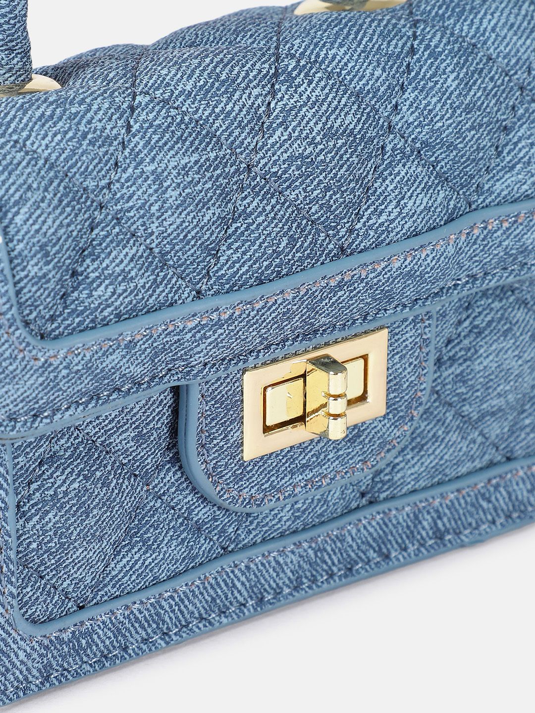 DressBerry Textured Miniature Satchel Bag with Quilted