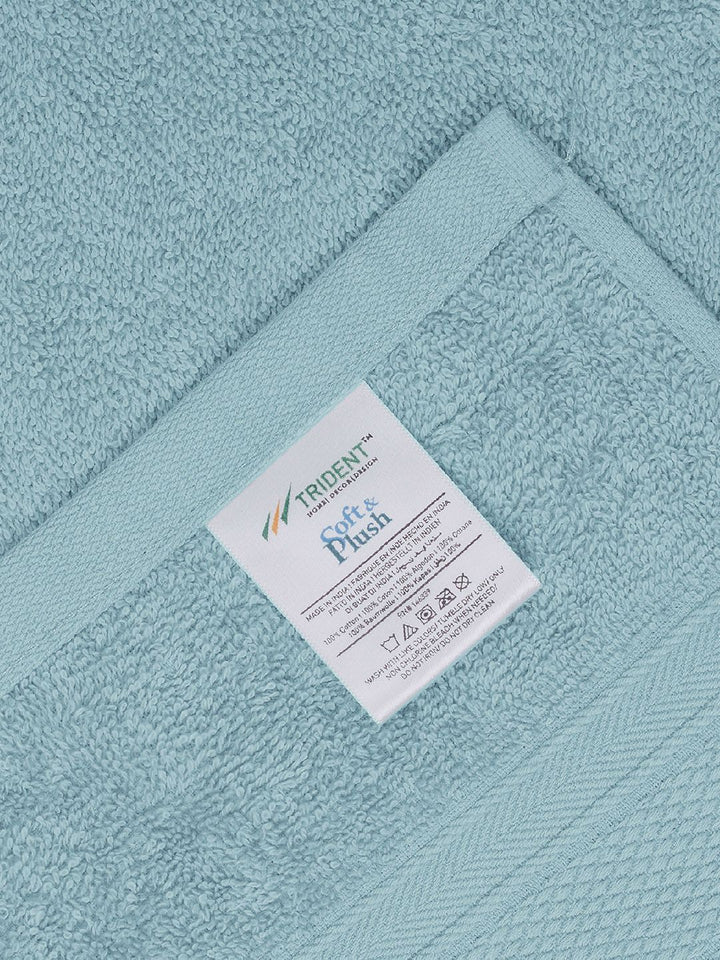 MYTRIDENT Blue Solid 500 GSM Pure Cotton Bath Towel