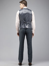 Park Avenue Checked Single Breasted Super Slim Fit 3 Piece Formal Suits