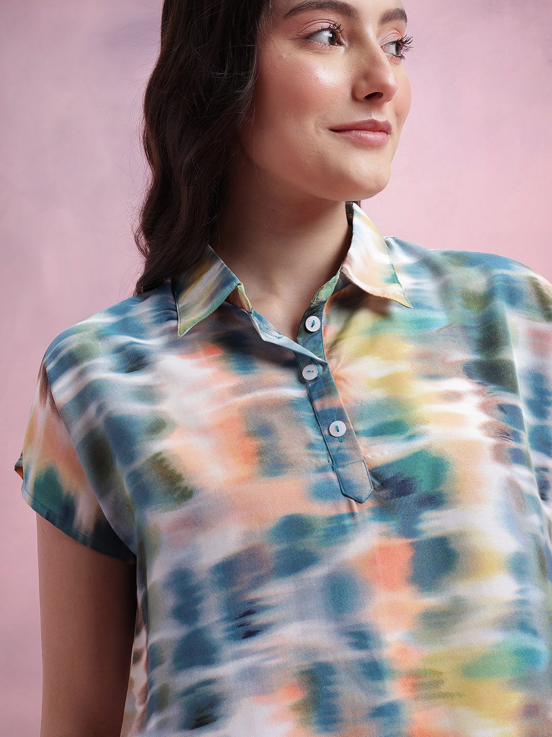 DressBerry Dyed Extended Sleeves Shirt Style Top