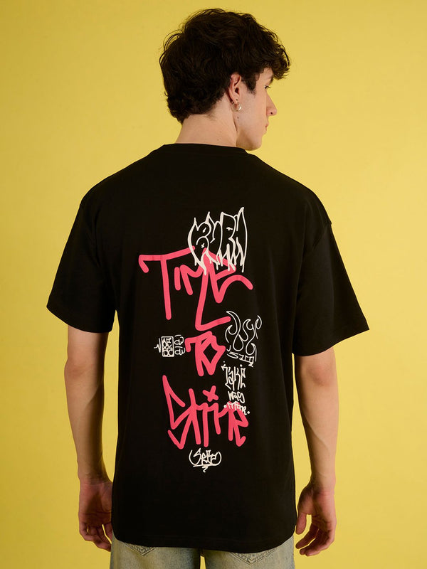 Bene Kleed Men Typography Dicetak Kapas Leher Bulat T-Shirt Besar