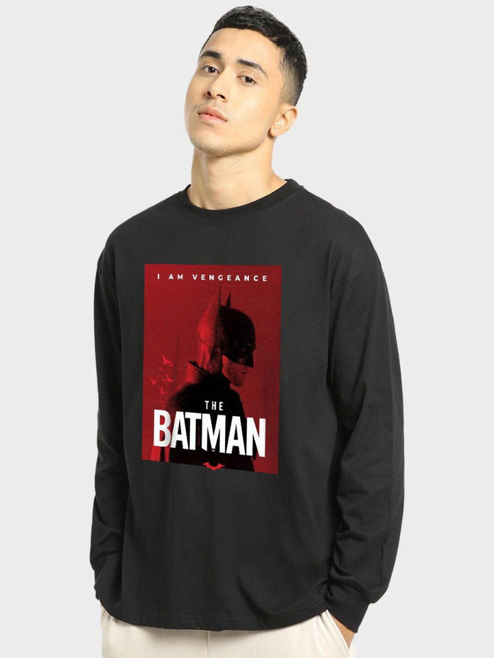 Bewakoof Men Black Printed Pure Cotton Applique Oversized T-shirt