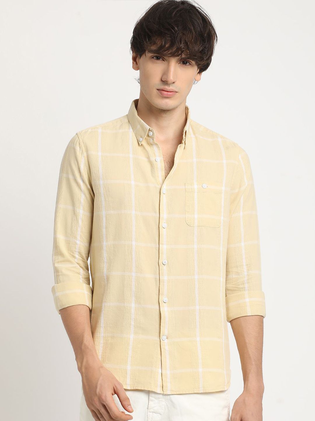 THE BEAR HOUSE Checked Slim Fit Casual Shit