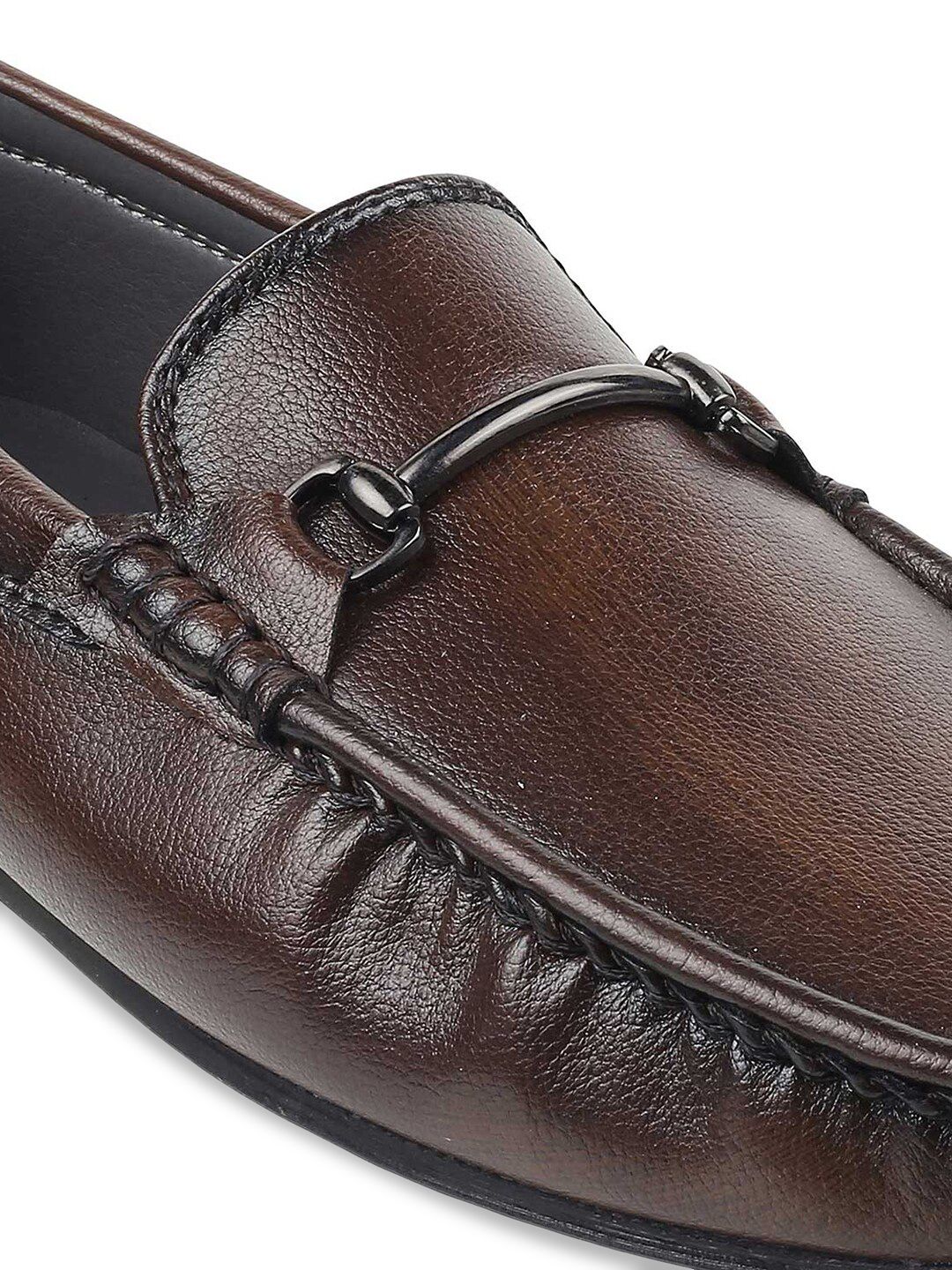 Mochi Men Brown Leather Loafers