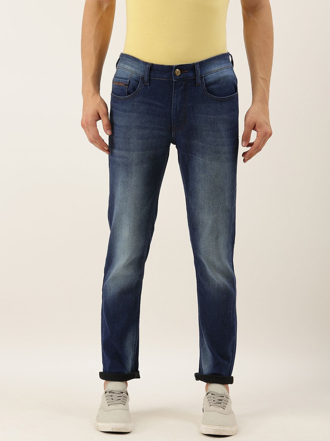 The Indian Garage Co Men Blue Slim Fit Mid-Rise Clean Look Jeans