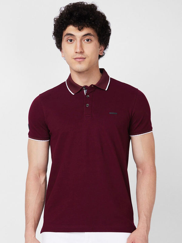 T-shirt Slim Collar Spykar Polo Fit