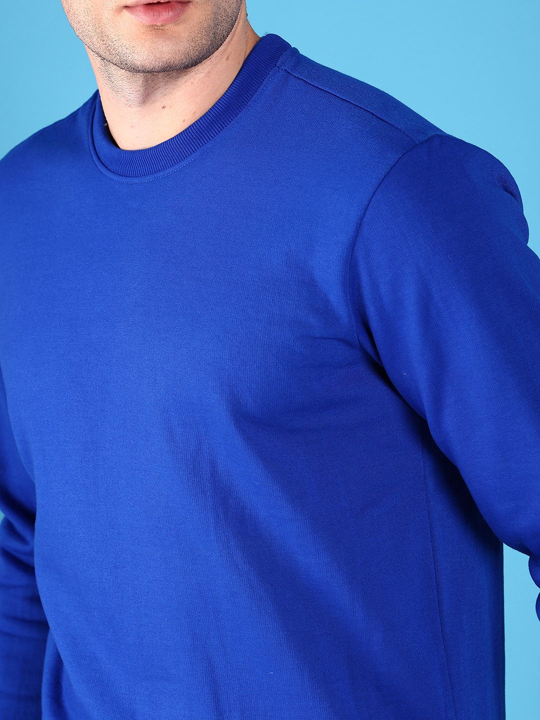 The Indian Garage Co Men Blue Solid Sweatshirt