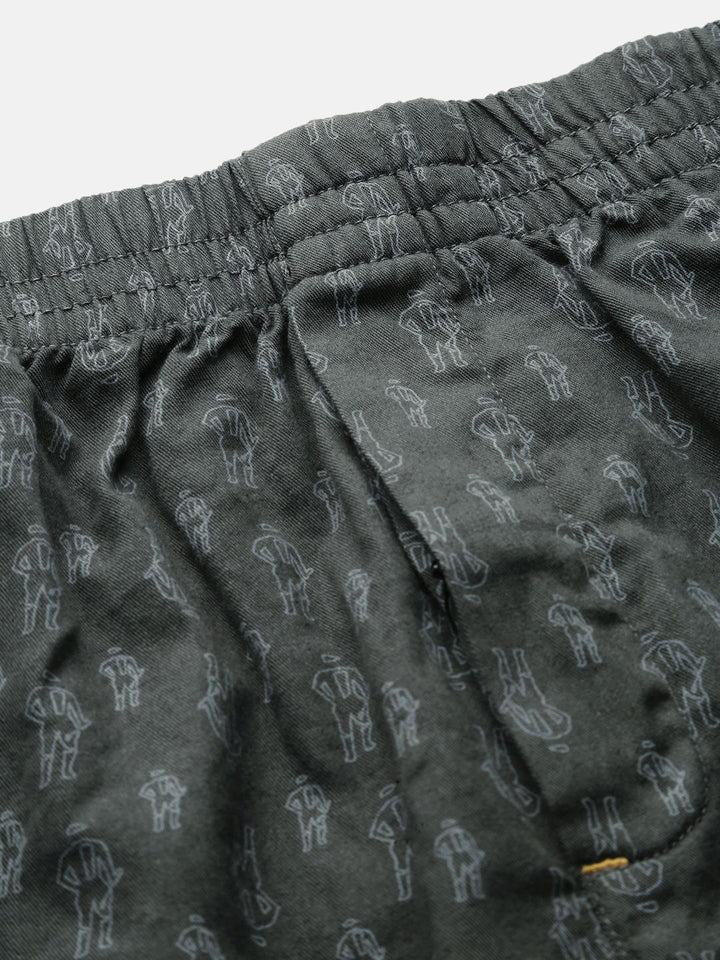 The Indian Garage Co Men Black & Grey Conversational Printed Boxers 0620-BXR05-05
