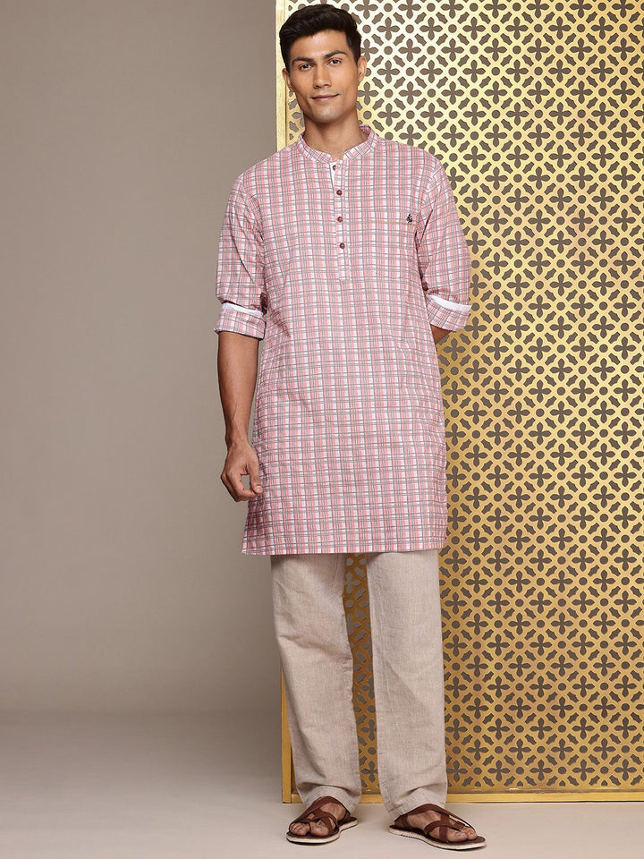 House of Pataudi  Jashn Pure Cotton Checked Kurta