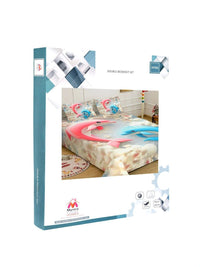 Myntra Elegant Homes Grey & Blue 400 TC King Bedsheet with 2 Pillow Covers
