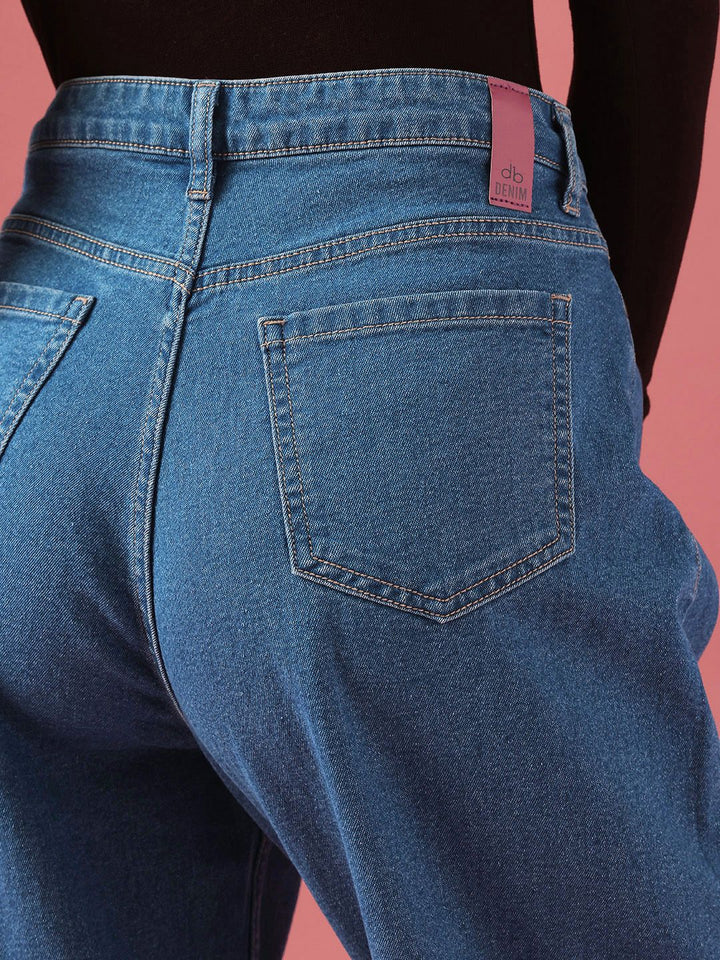 DressBerry Women Slouchy Fit High-Rise Light Fade Stretchable Jeans