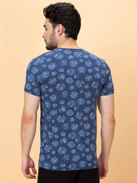 Being Human Pure Cotton Floral Printed Round Neck Casual T-shirt