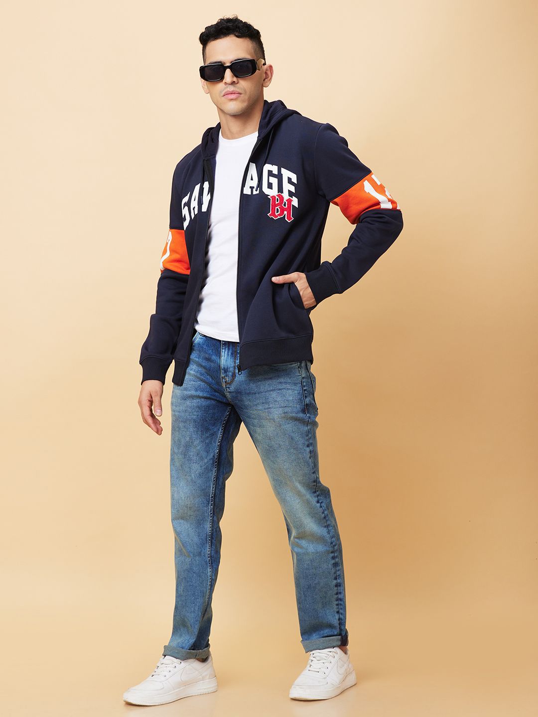 Being Human Printed Hooded Sweatshirt