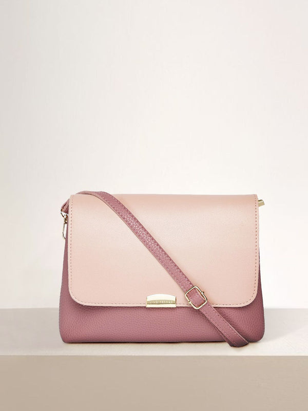 Lino Perros Mauve & Pink Colourblocked Sling Bag