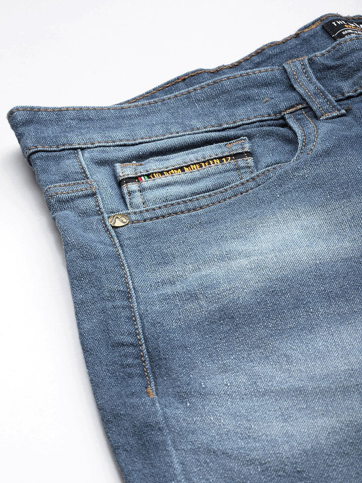 The Indian Garage Co Men Blue Jean Light Fade Stretchable Jeans