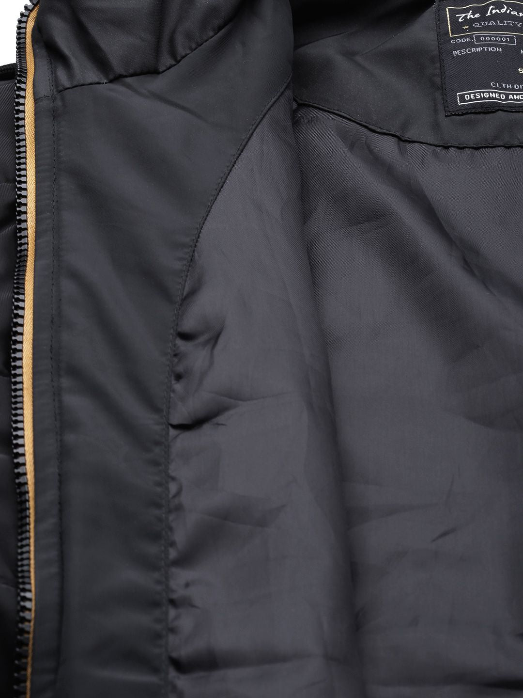 The Indian Garage Co Men Slim Fit Zip-Front Puffer Jacket with Hood